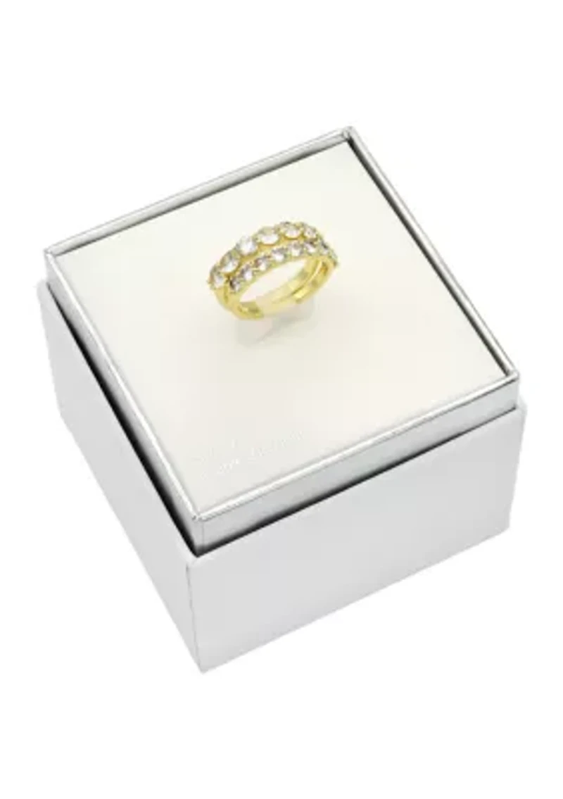 Round Cubic Zirconia Band Ring Set