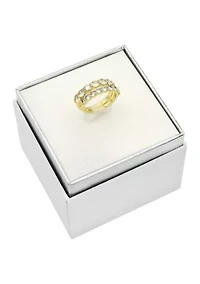 Round Cubic Zirconia Band Ring Set