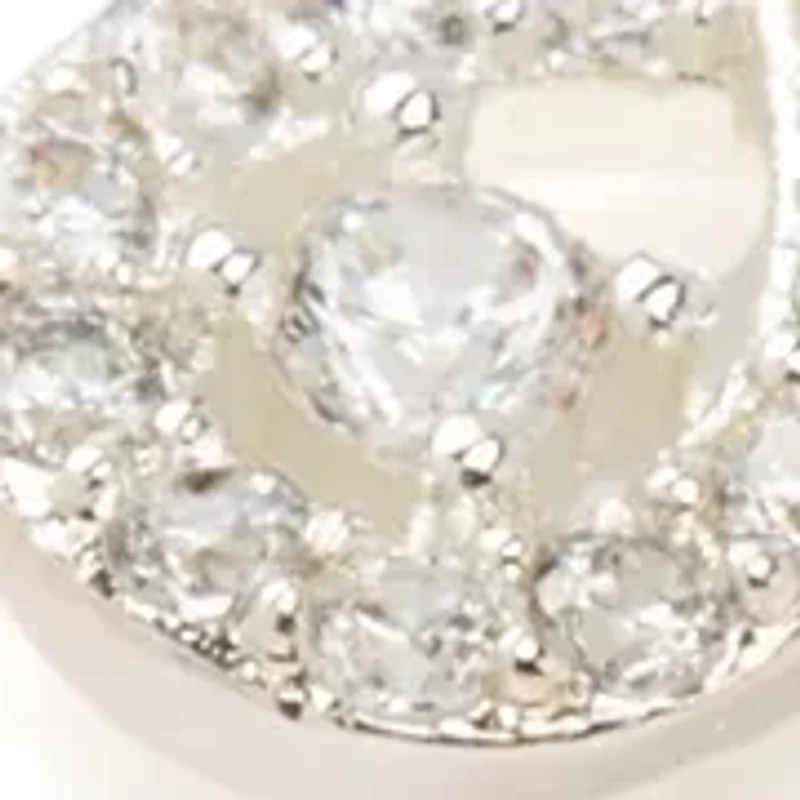 Silver Tone Cubic Zirconia Open Swirl Heart Pendant Necklace