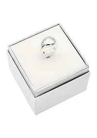 Silver Tone Dome Signet Ring