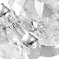 Silver Tone Square Cubic Zirconia Solitaire and Infinity Band Engagement Ring Set