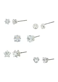 Lab Grown Multi Stud Cubic Zirconia Earring Set