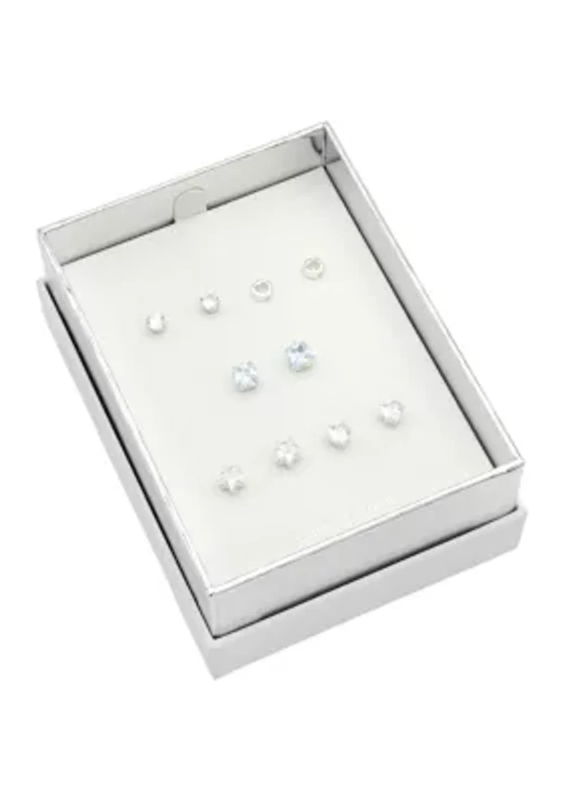 Lab Grown Multi Stud Cubic Zirconia Earring Set