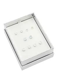 Lab Grown Multi Stud Cubic Zirconia Earring Set