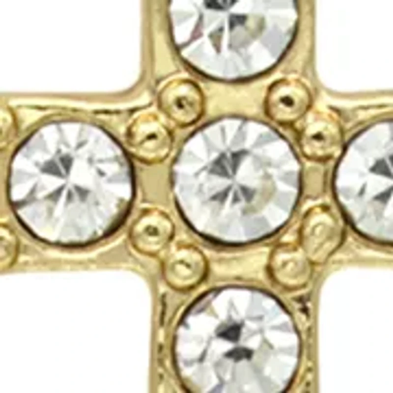 Lab Grown Gold Tone Clear Cubic Zirconia Pearl Multi Stud Earring Set