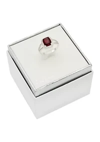 Lab Grown Cushion-Cut Red Crystal Pavé CZ Halo Ring