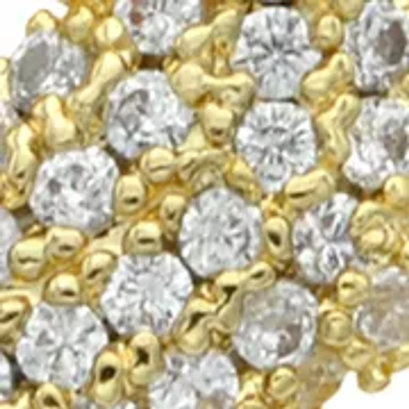 Pavé Cubic Zirconia and Solid Double Heart Pendant