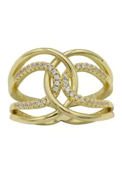 Interlock Cubic Zirconia Ring