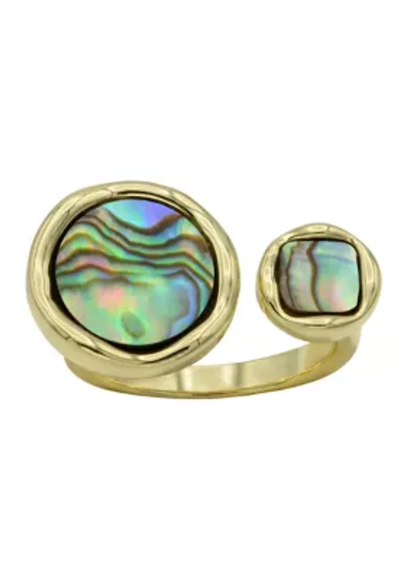 Round Abalone Halo Ring