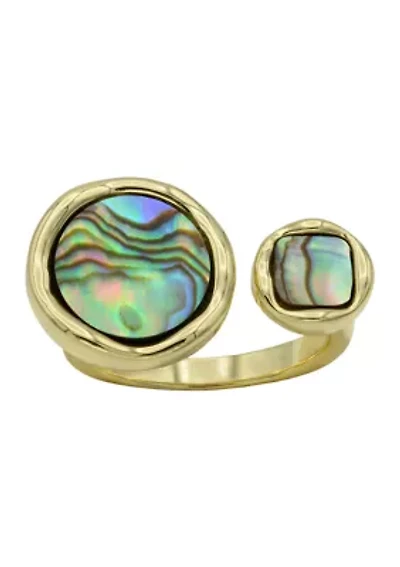 Round Abalone Halo Ring