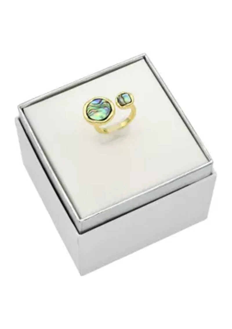 Round Abalone Halo Ring