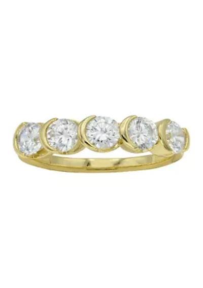 Round Cubic Zirconia Band Ring