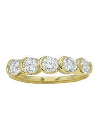 Round Cubic Zirconia Band Ring