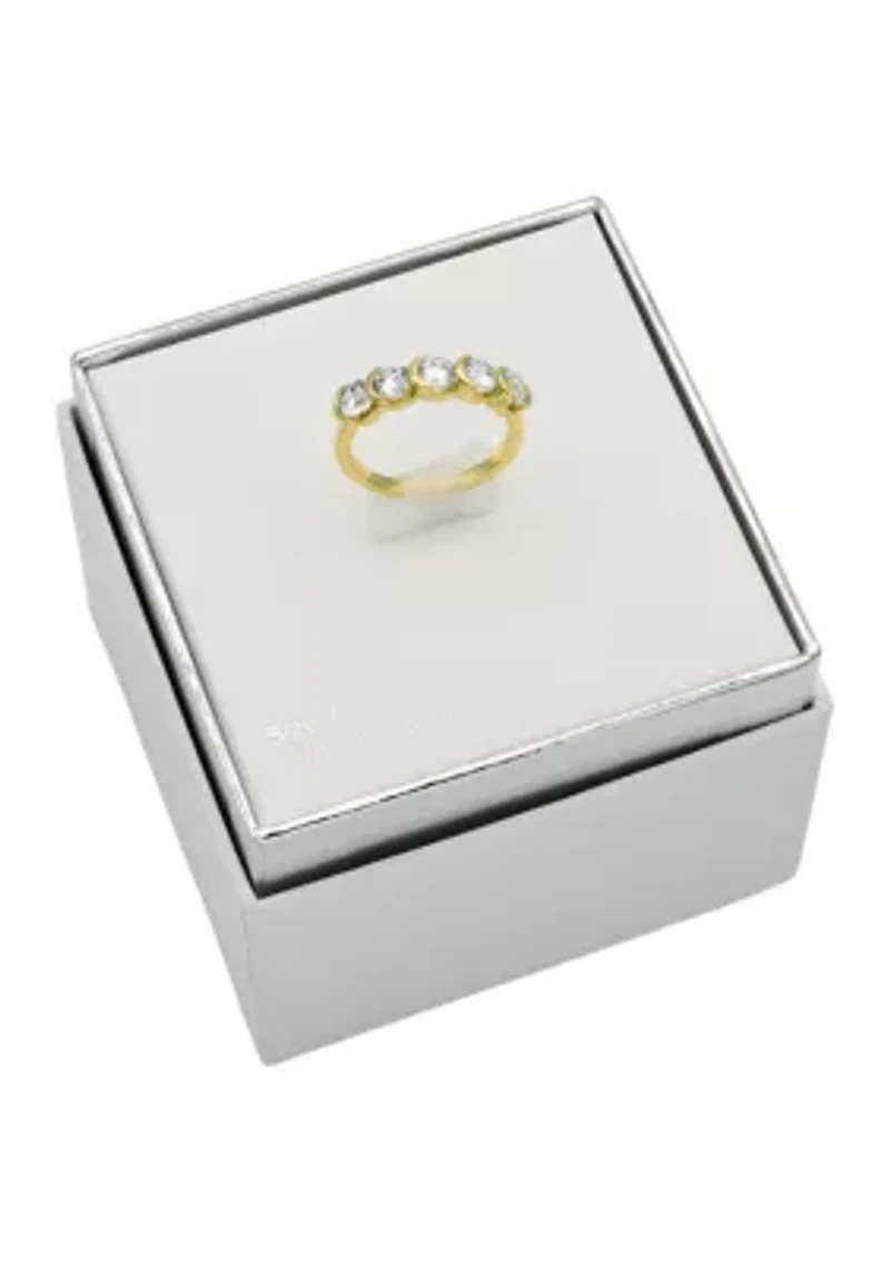 Round Cubic Zirconia Band Ring
