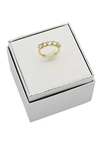 Round Cubic Zirconia Band Ring