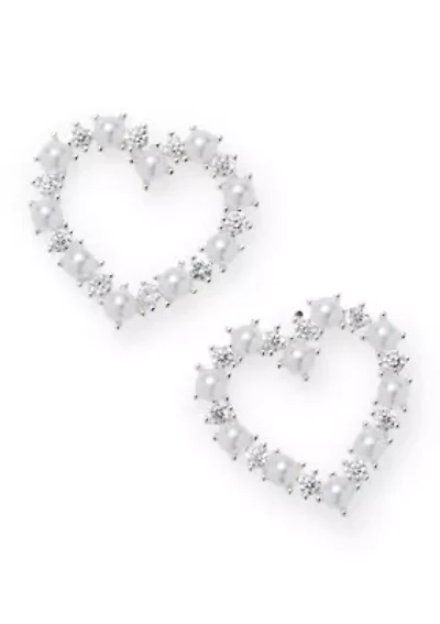 Cubic Zirconia Heart Earrings