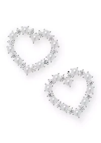 Cubic Zirconia Heart Earrings