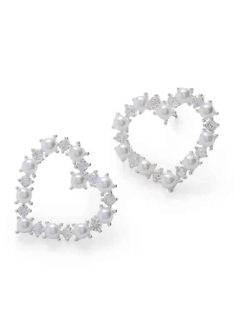 Cubic Zirconia Heart Earrings