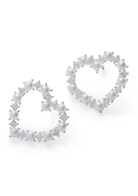 Cubic Zirconia Heart Earrings