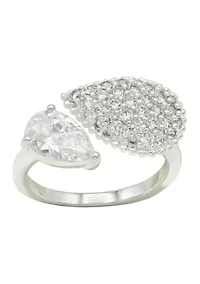 Solitaire Cubic Zirconia Pear Wrap Ring