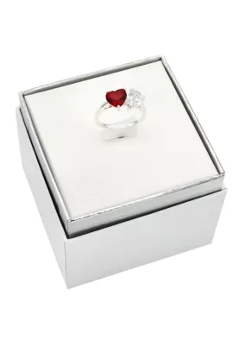 Cubic Zirconia Double Heart Ring