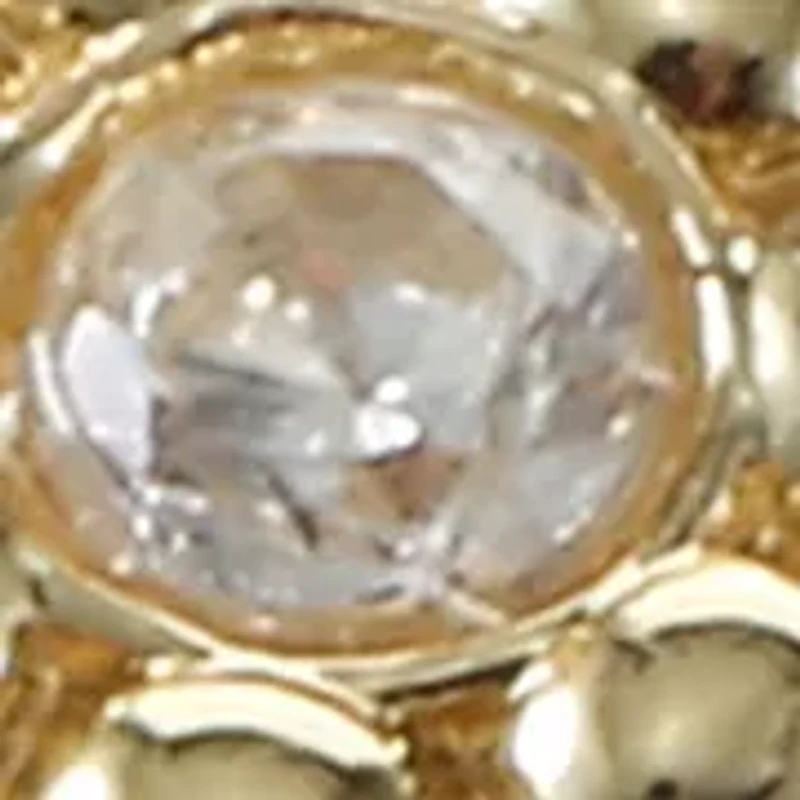 Lab Grown White Flower and Clear Cubic Zirconia Ring