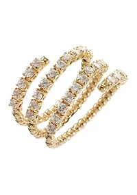 Lab Created Gold Tone Clear CZ Coil Wrap Ring