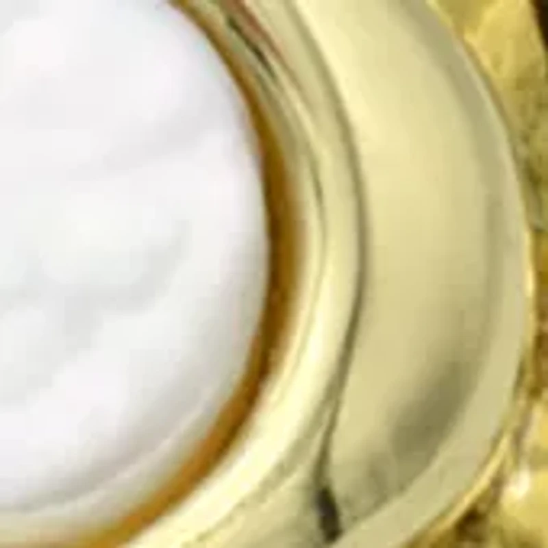 Lab Grown Gold Tone Mother Of Pearl and Clear Cubic Zirconia Clover Band