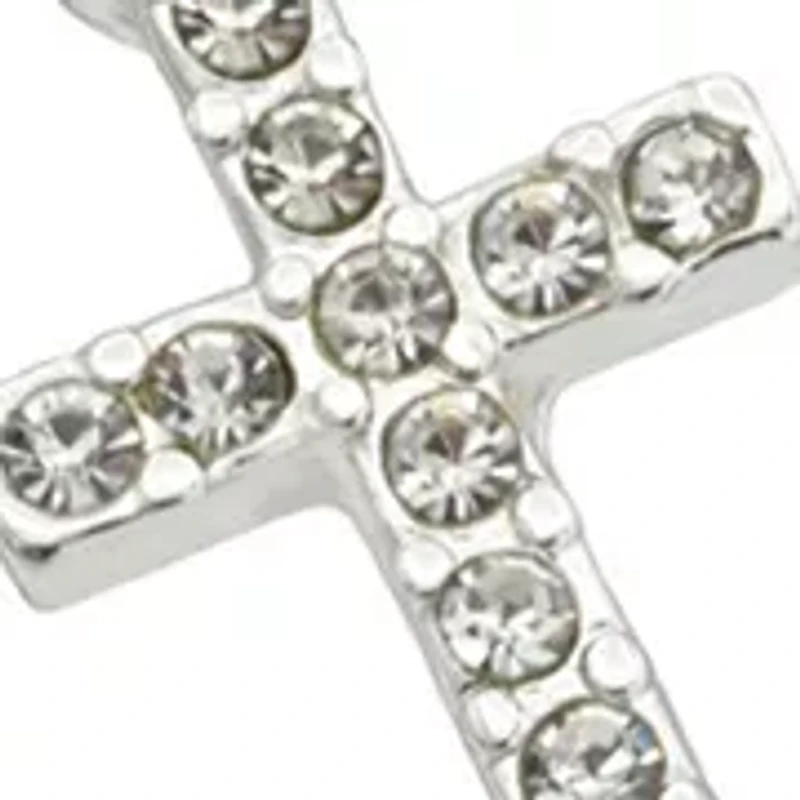Lab Grown Beaded Wrap Bracelet with Cubic Zirconia Cross Charm