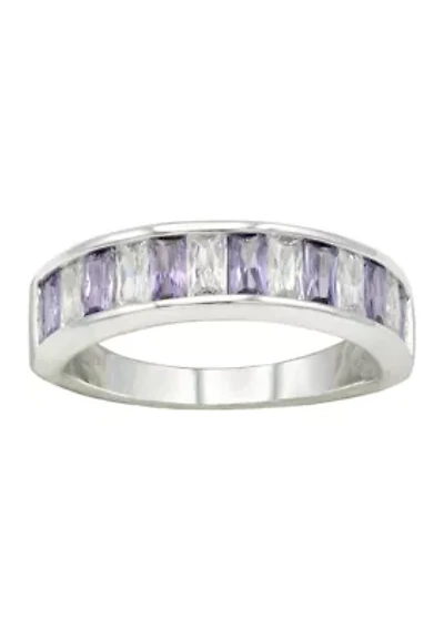 Lab Grown Purple Cubic Zirconia Channel Set Band Ring