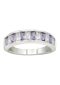 Lab Grown Purple Cubic Zirconia Channel Set Band Ring