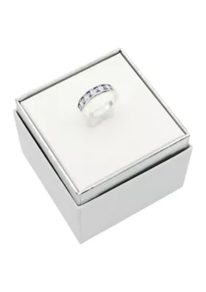 Lab Grown Purple Cubic Zirconia Channel Set Band Ring