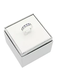 Lab Grown Purple Cubic Zirconia Channel Set Band Ring