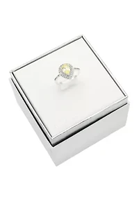 Lab Grown Clear Cubic Zirconia Double Halo Ring