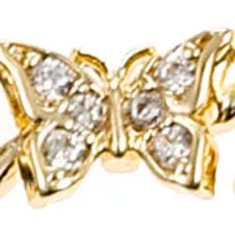 Mom Cubic Zirconia Butterfly Pendant Necklace