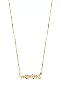 Mom Cubic Zirconia Butterfly Pendant Necklace