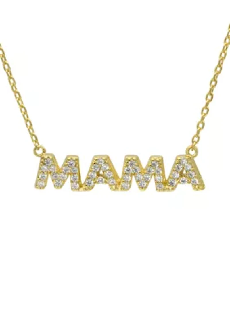 Mama Cubic Zirconia Pendant Necklace