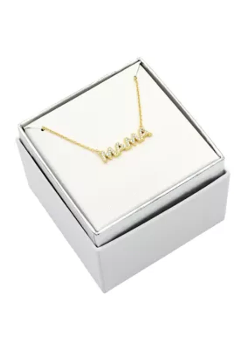 Mama Cubic Zirconia Pendant Necklace