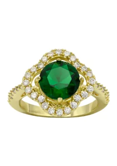 Emerald Cubic Zirconia Statement Ring