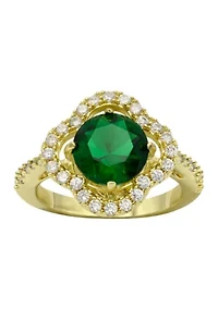 Emerald Cubic Zirconia Statement Ring