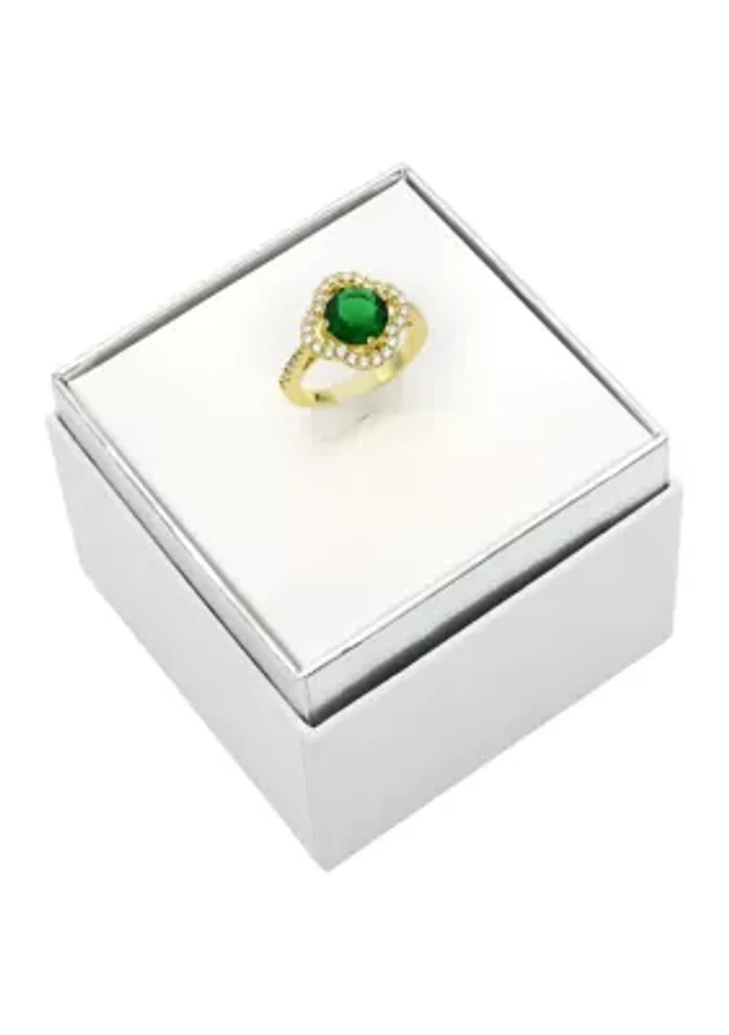 Emerald Cubic Zirconia Statement Ring