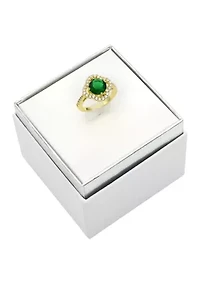 Emerald Cubic Zirconia Statement Ring