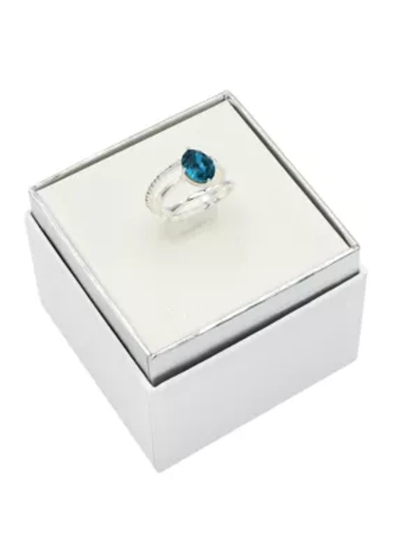 Silver Tone Round Trio Crystal Pave Band Ring Set