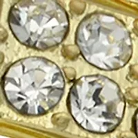 Lab Grown Pavé Clear Crystal Abstract Cross Band Ring