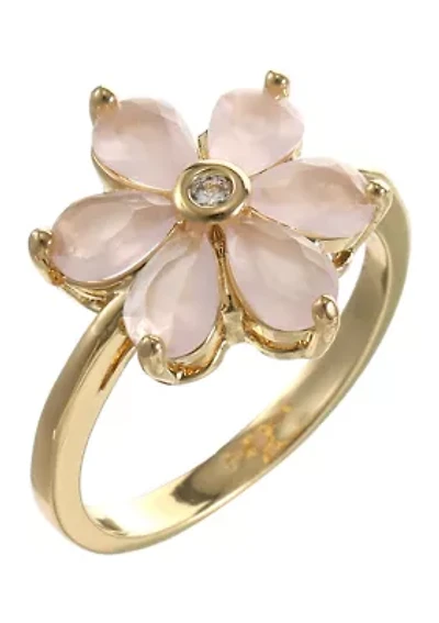 Clear Cubic Zirconia Rose Flower Ring