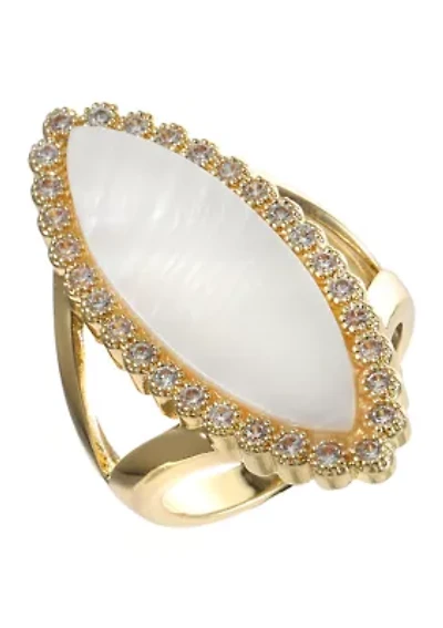 Stone Gold Tone Statement Ring