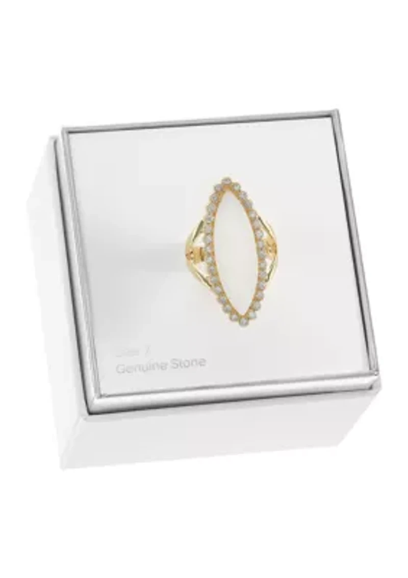 Stone Gold Tone Statement Ring