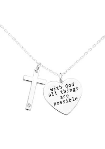Silver God and Cross Pendant