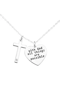 Silver God and Cross Pendant