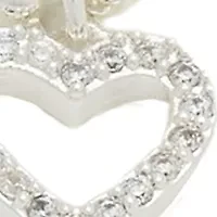CZ Heart Beaded Stretch Bracelet